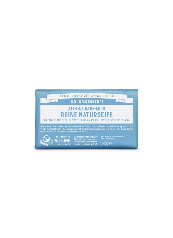 Dr. Bronner's Reine Naturseife, 140 g (Stück) - Baby-Mild
