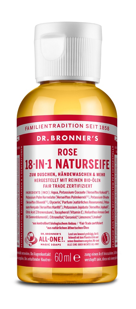 Dr. Bronner's 18-in-1 Naturseife, 60 ml - Rose