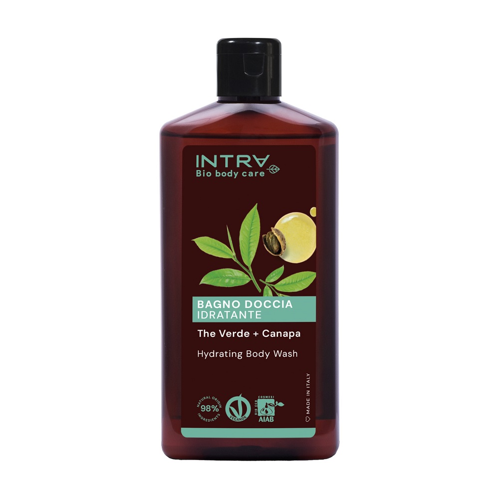 INTRA Organic Relaxing Body Wash - Green Tea & Hemp, 400 ml