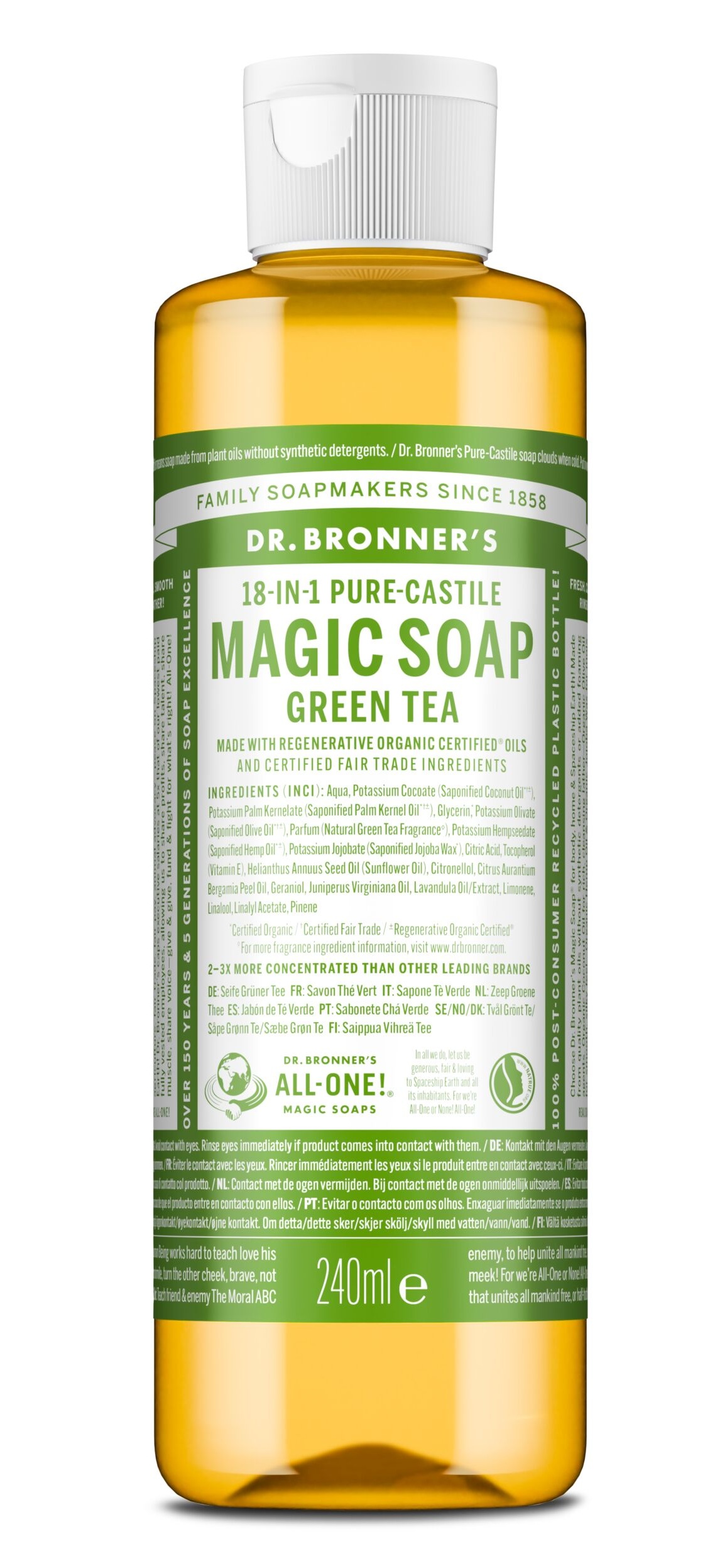 Dr. Bronner's 18-in-1 Naturseife, 475 ml - Green Tea