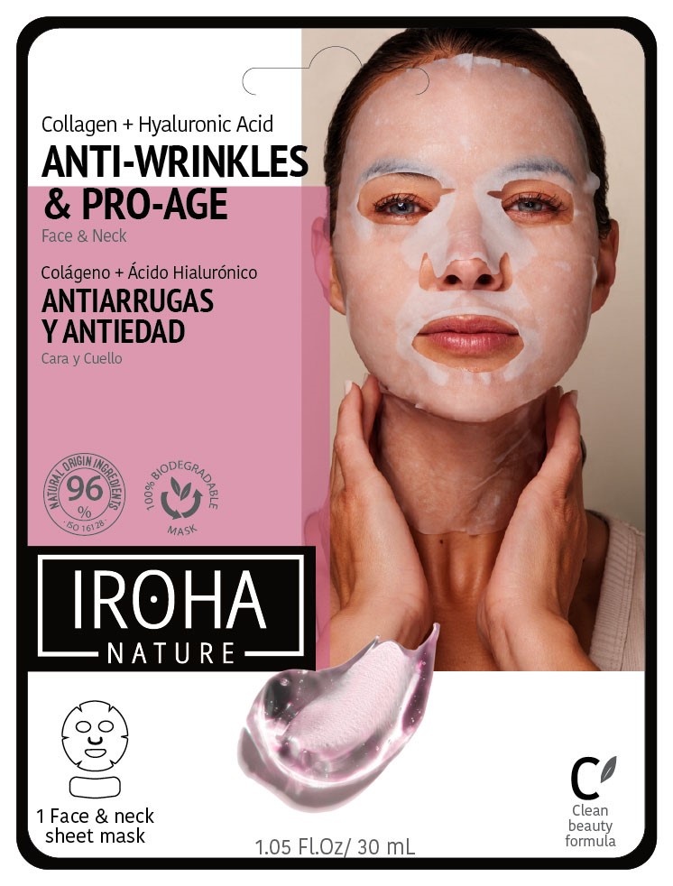 Iroha Tuch-Maske Anti-Wrinkles & Pro Age - Collagen + Hyaluron (Display) (15 Masken)