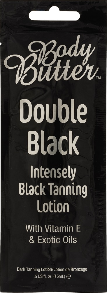 Body Butter Double Black, 15 ml Sachet Intensely Black Tanning Lotion with Vitamin E & Exotic Oils