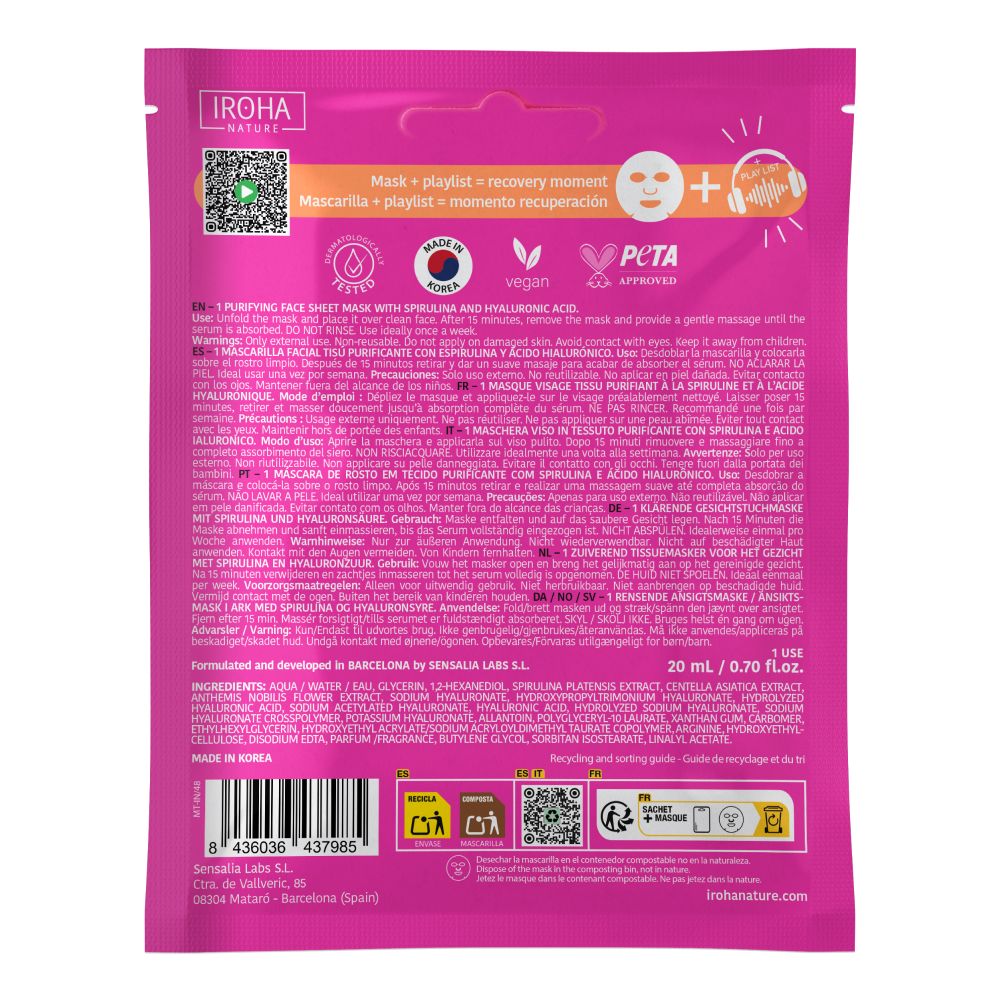 Iroha Moments Mask Post Workout (1 Vliesaske)