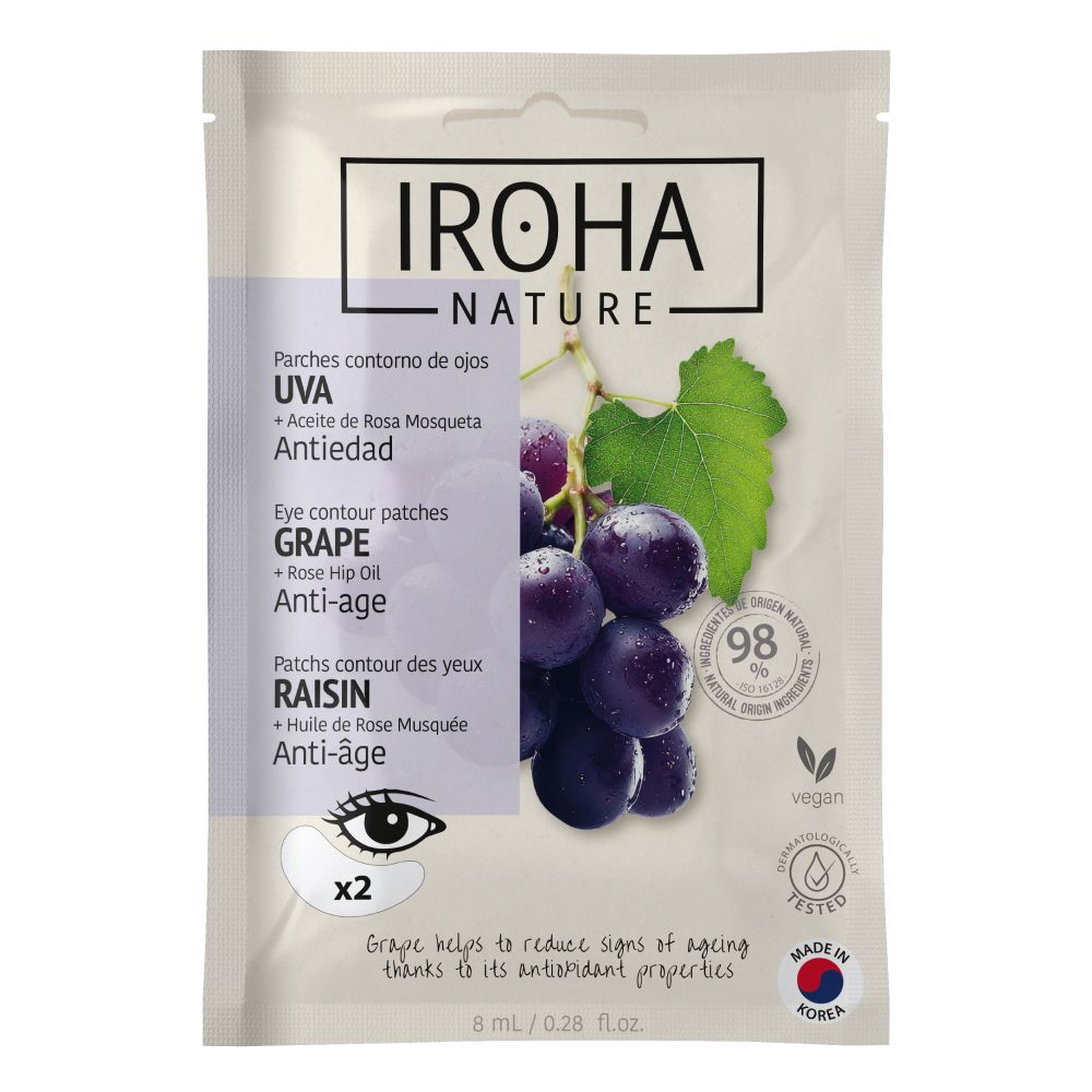Iroha Augen-Maske Eye Pads Grape & Rose Hip Oil, 1 Sachet (2 Patches)