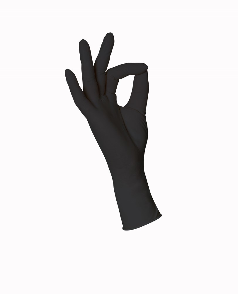 Nitril-Handschuhe STYLE BLACK schwarz, puderfrei, Pack (100 Stück) Größe S by MED COMFORT