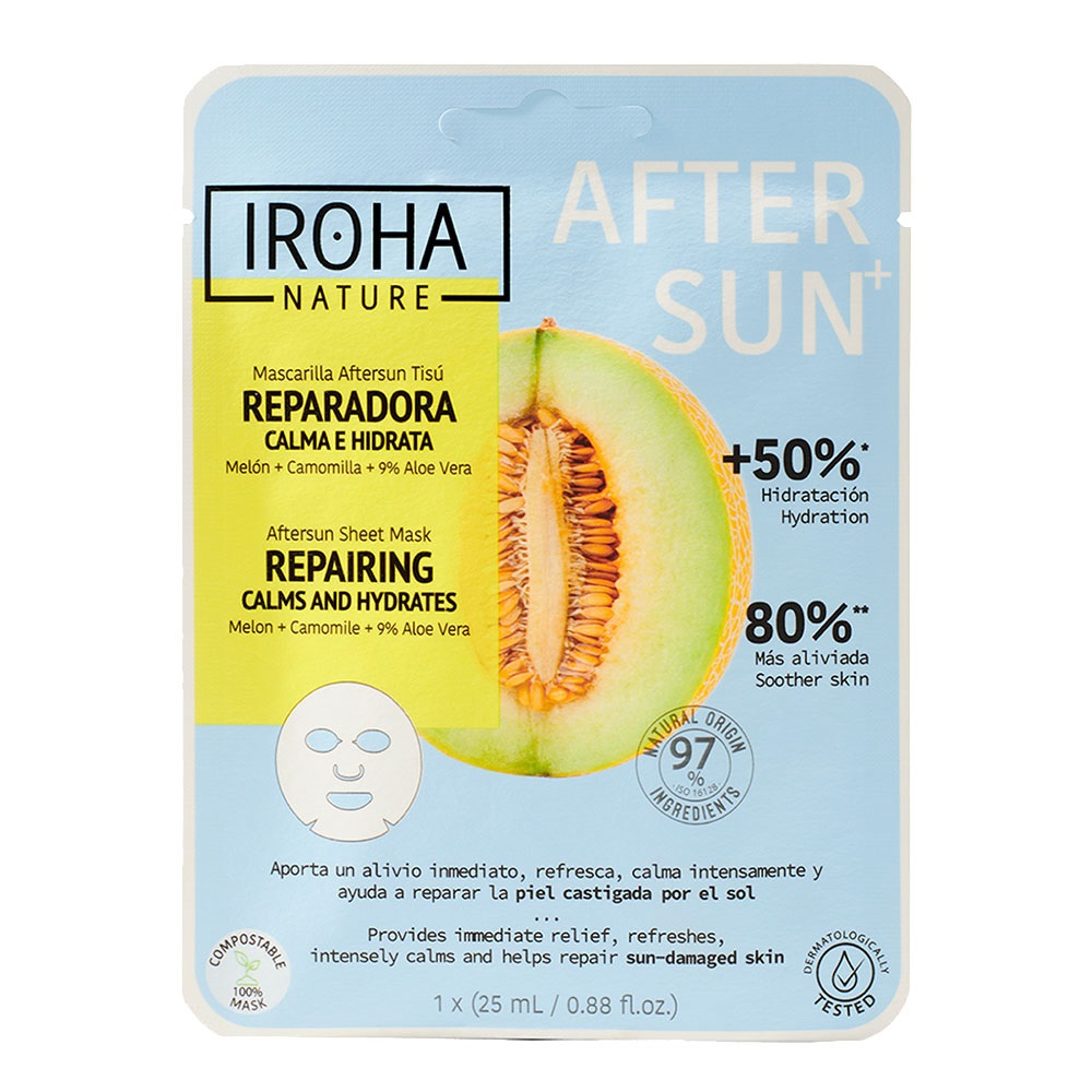 Iroha Tuch-Maske Repairing - Calms & Hydrates (1 Maske) Melon, Camomile, Aloe Vera