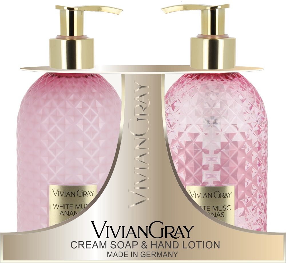 Vivian Gray Gemstones Cremeseife & Handlotion Set White Musc & Ananas 2 x 300 ml