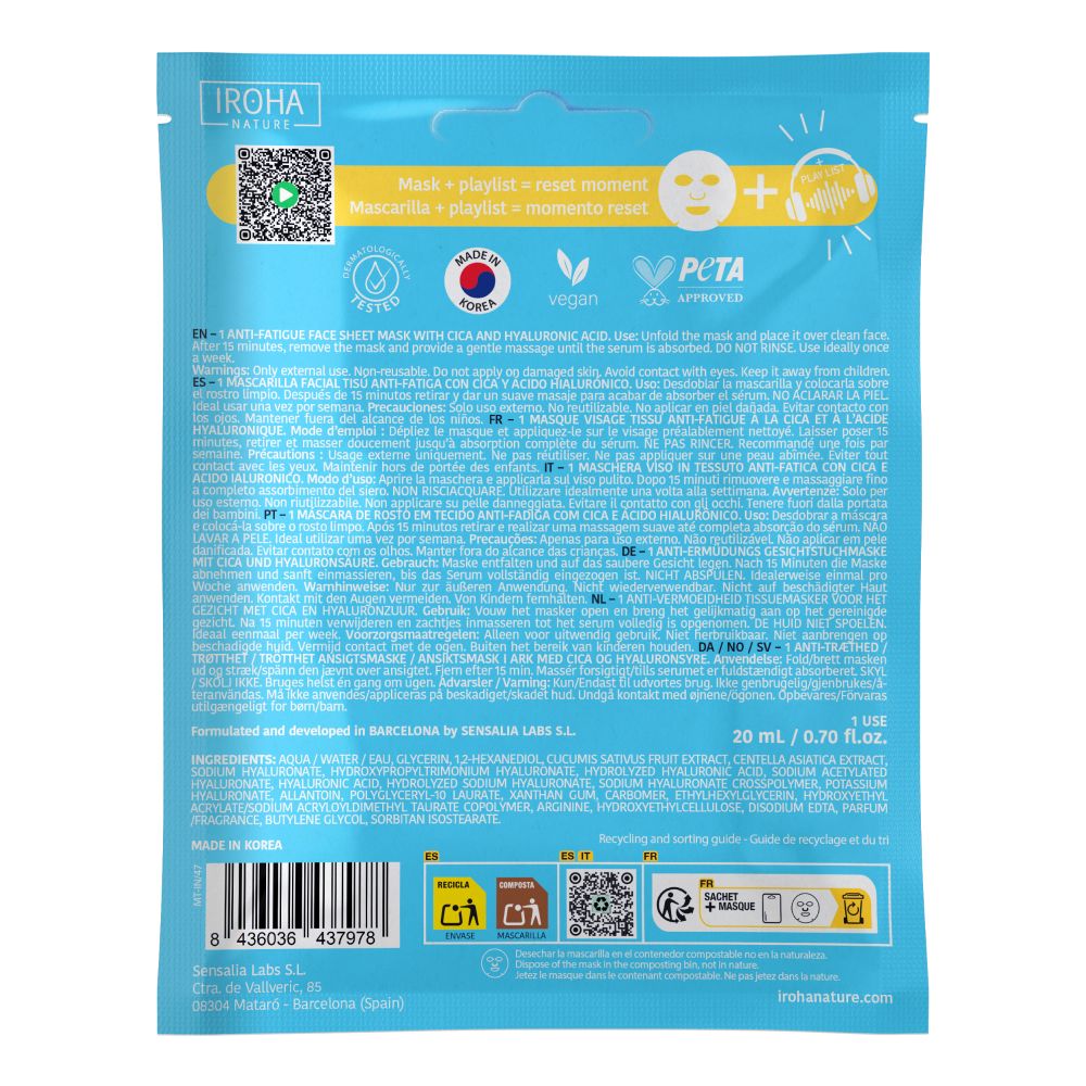 Iroha Moments Mask Jet Lag Recovery (1 Vliesmaske)