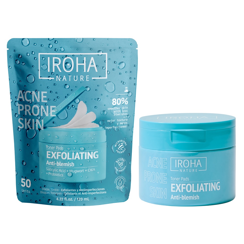 Iroha Exfoliating Anti-Blemish Toner Pads, 50 Pads