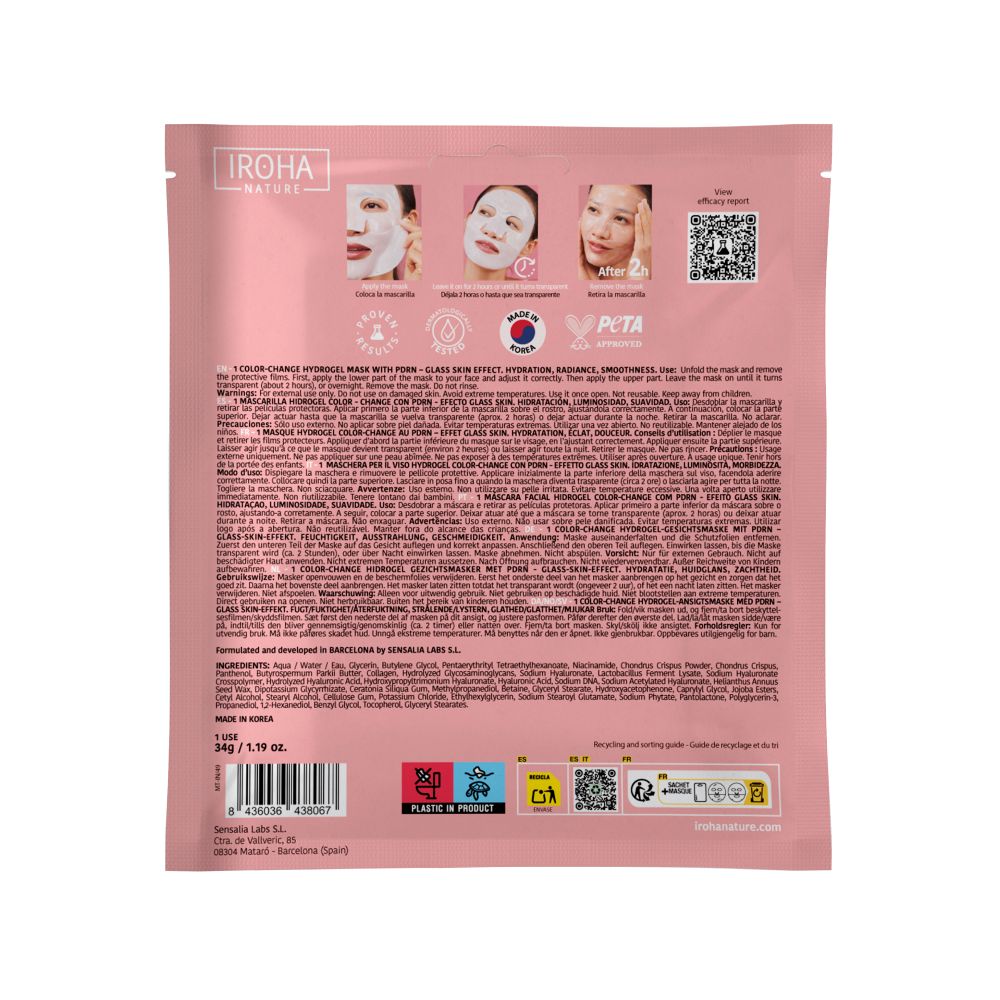 Iroha Glass Skin Hydrogelmaske PDRN  (1 Maske)