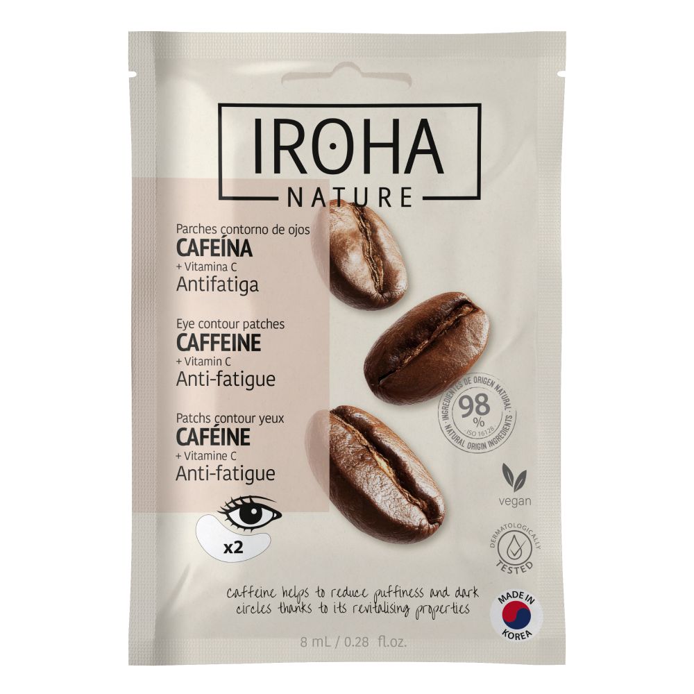 Iroha Augen-Maske Eye Pads Caffeine + Vitamin C Anti-fatigue, 1 Sachet (2 Patche